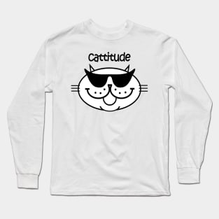 Cattitude 2 - Frosty White Long Sleeve T-Shirt